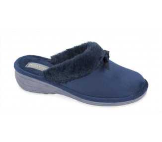 Pantofola da donna calda in tessuto Valleverde 55124 blu
