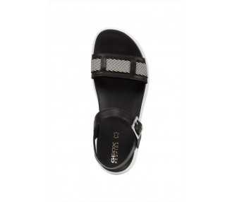 Sandalo da donna in pelle Geox D45SZC black/off white