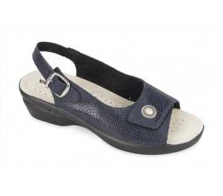 Sandalo da donna regolabile in pelle Valleverde 25307 blu