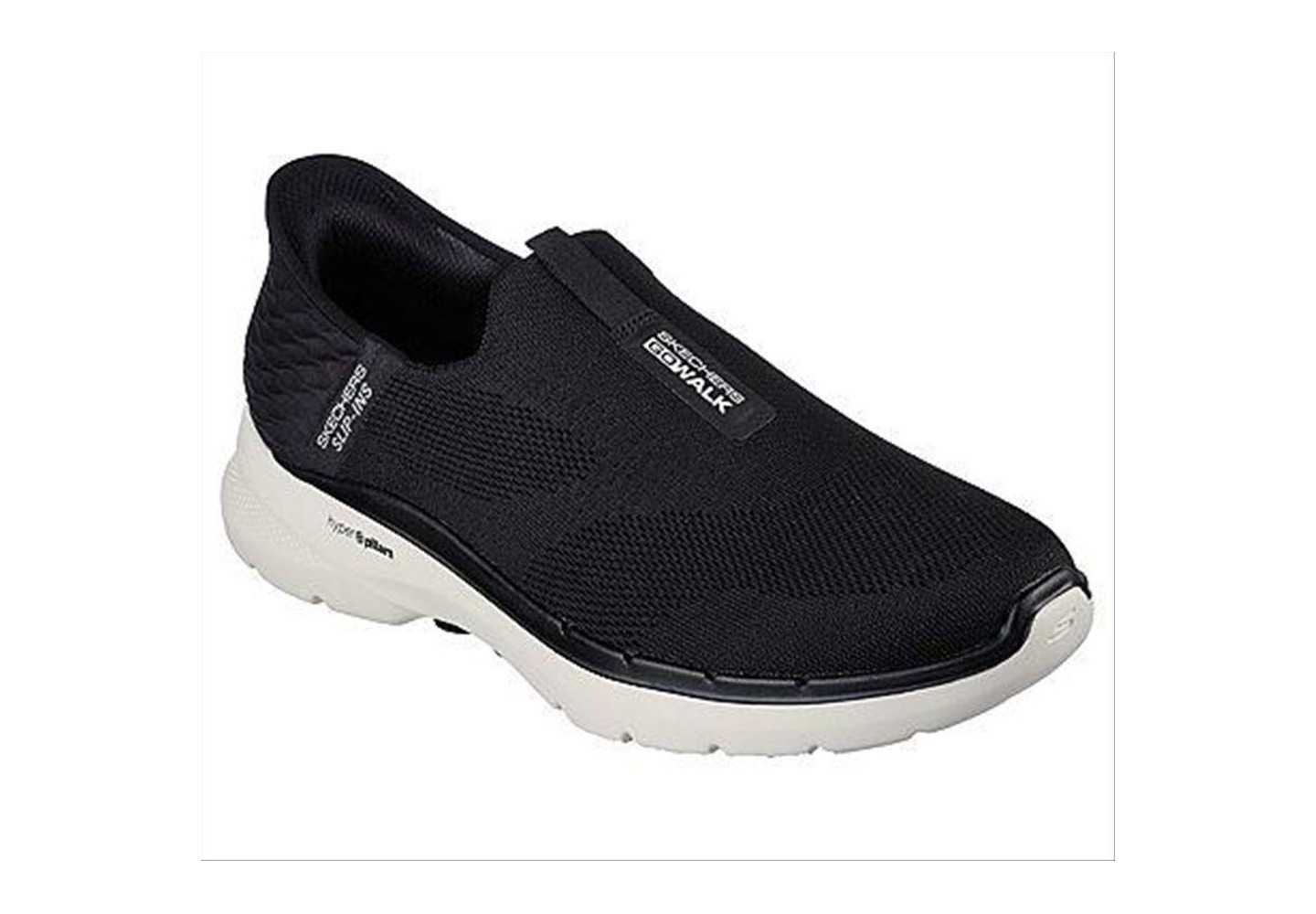 Mocassino sportivo da uomo con memory foam Skechers Go Walk 6- EASY ON 216278 nero