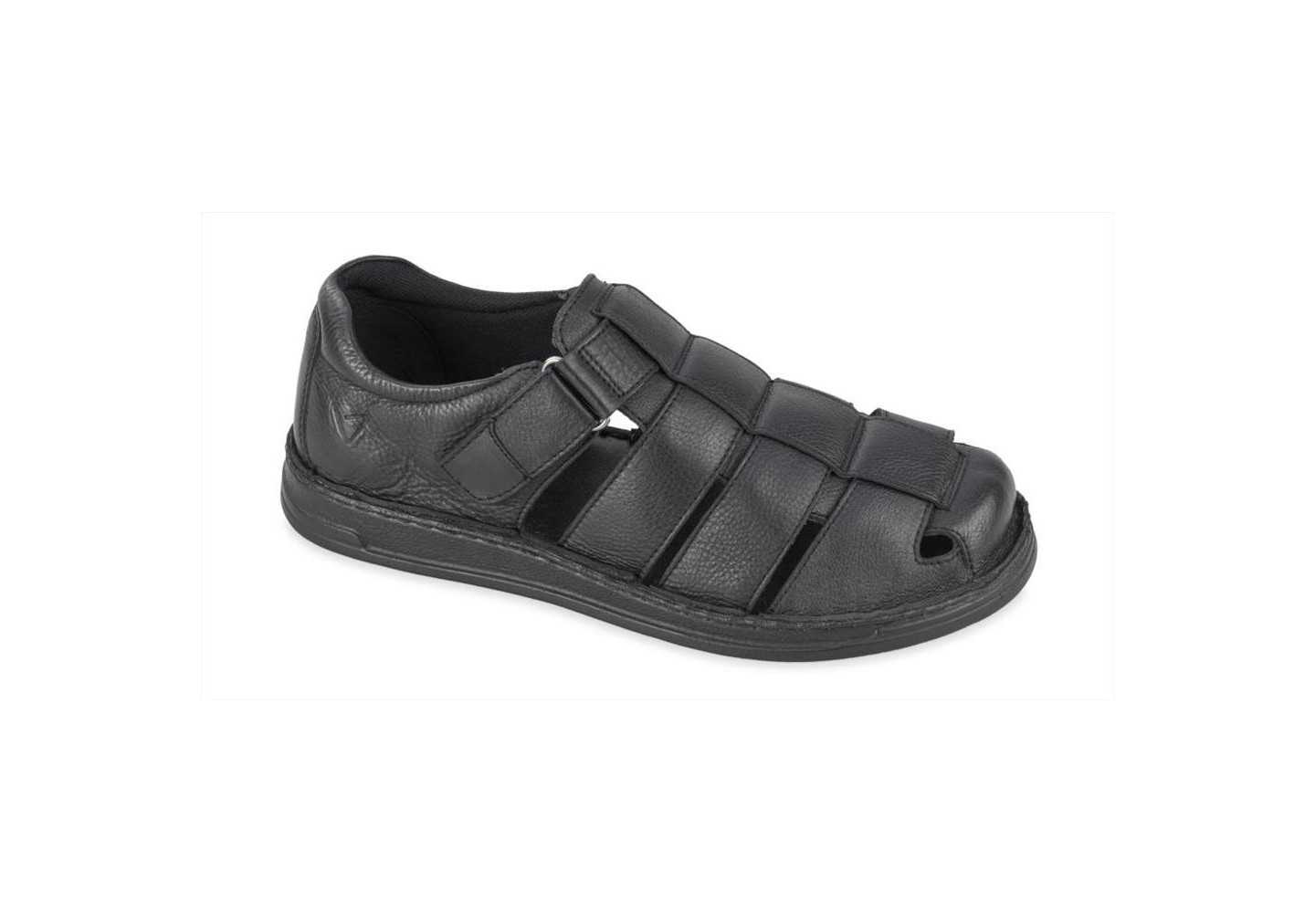 Sandalo chiuso da uomo in pelle con strappo Valleverde 36936 nero Sandalo chiuso da uomo in pelle con strappo Valleverde 36936 nero