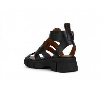 Sandali da donna platform Geox Lisbona D45PSB black