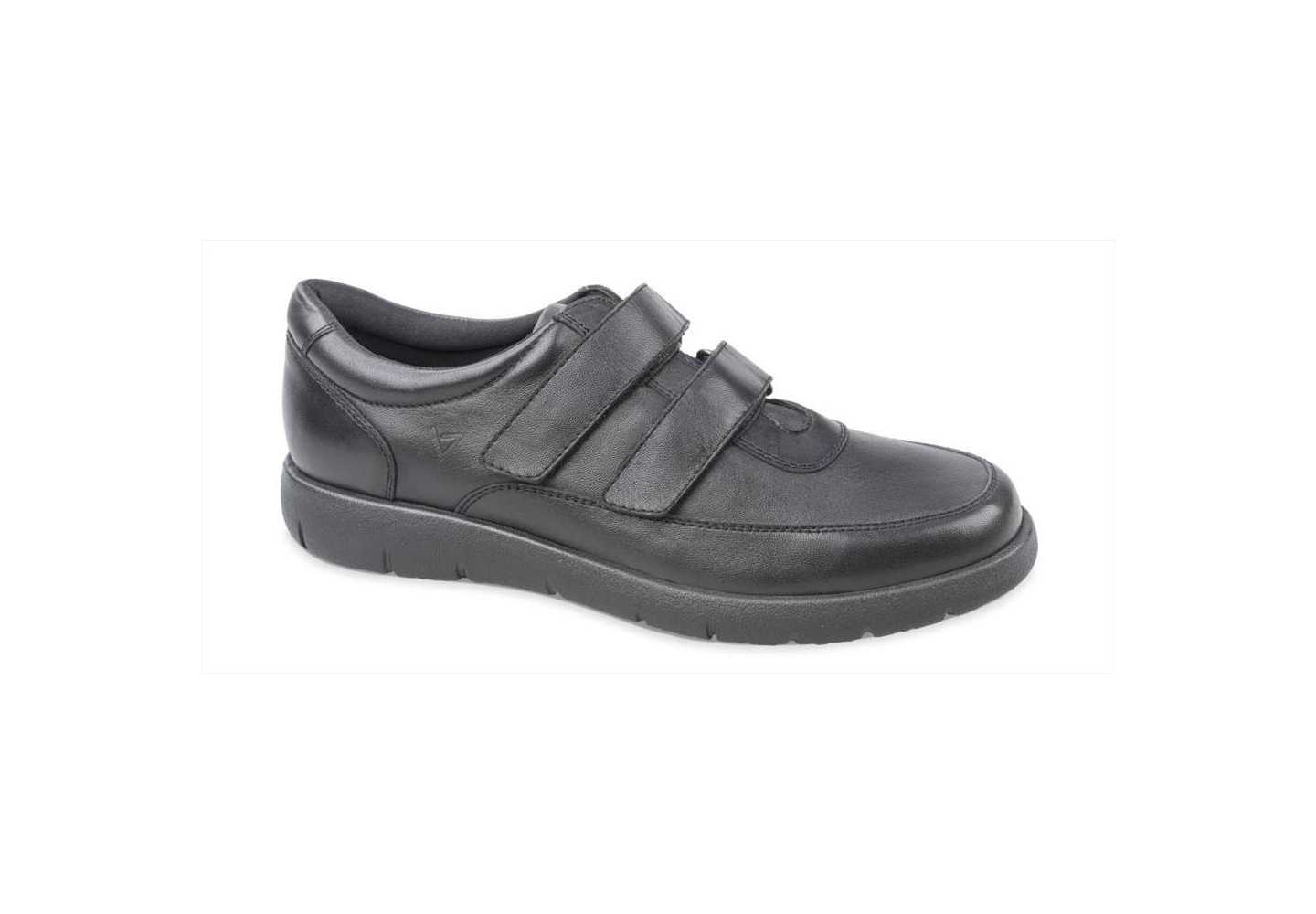 Scarpe da uomo regolabili con strappo in pelle Valleverde 36983 nero