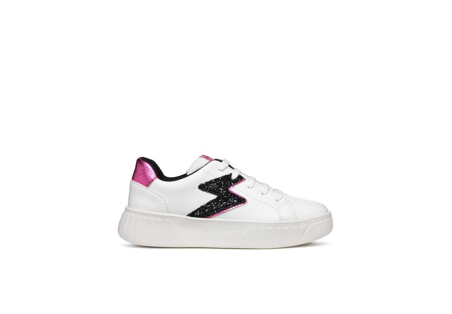 Sneakers da bambina Geox Mikiroshi J45DVA white/black