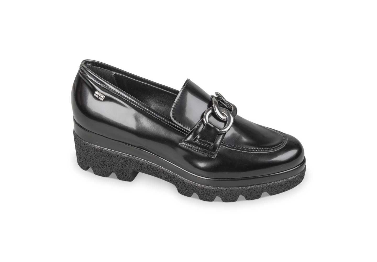 MOCASSINO DA DONNA CON CATENA VALLEVERDE V45404 NERO