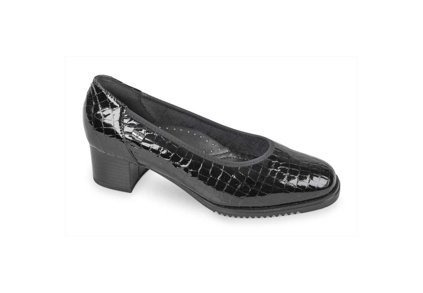 BALLERINA CON TACCO IN VERNICE VALLEVERDE 36378A COCCO NERO