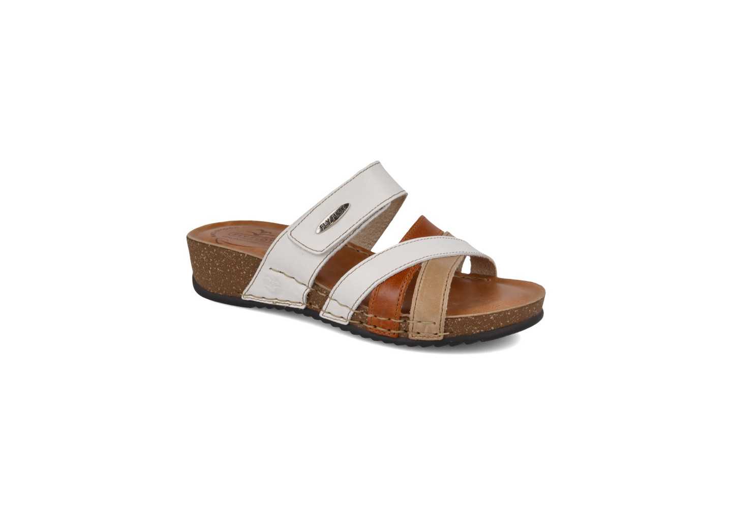 Ciabatta da donna con strappo Fly Flot 23165WG Bianco