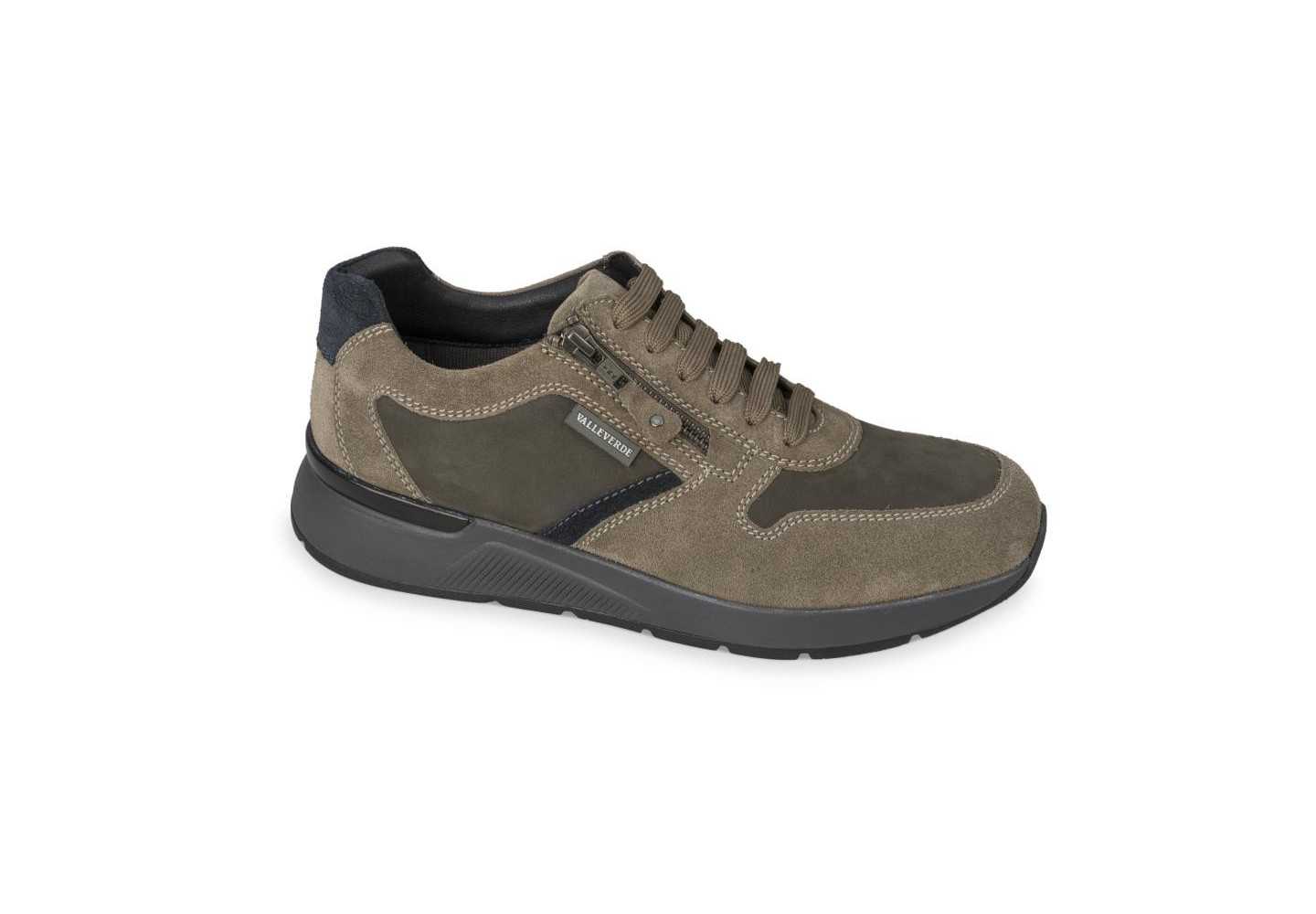 SCARPE DA UOMO IN CAMOSCIO CON LACCI E ZIP VALLEVERDE 36842