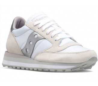 Sneakers da donna scamosciata con logo Saucony Jazz Triple S60530-16 white/silver