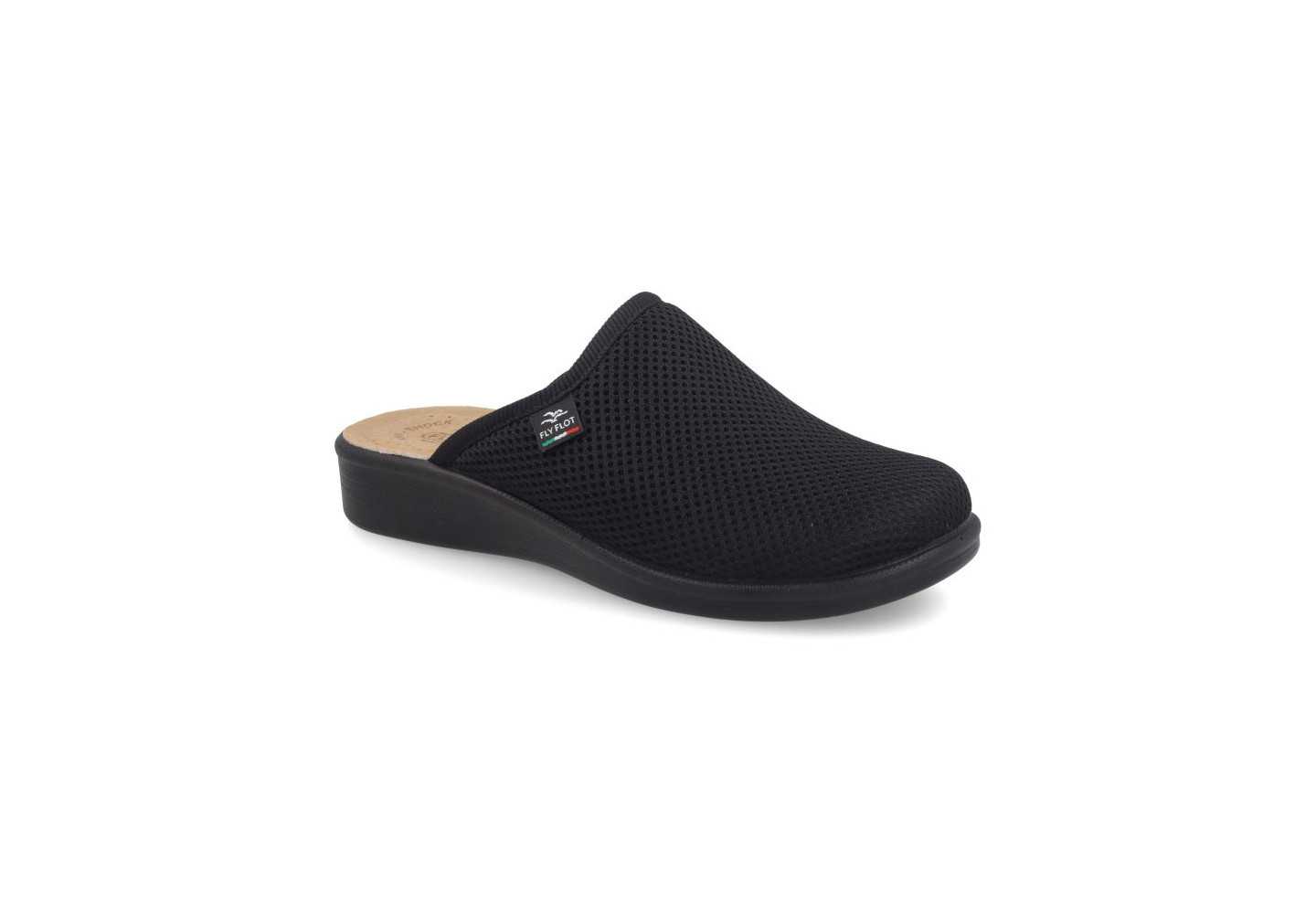 CIABATTA DA DONNA IN RETE ELASTICA FLY FLOT 83368FE NERO