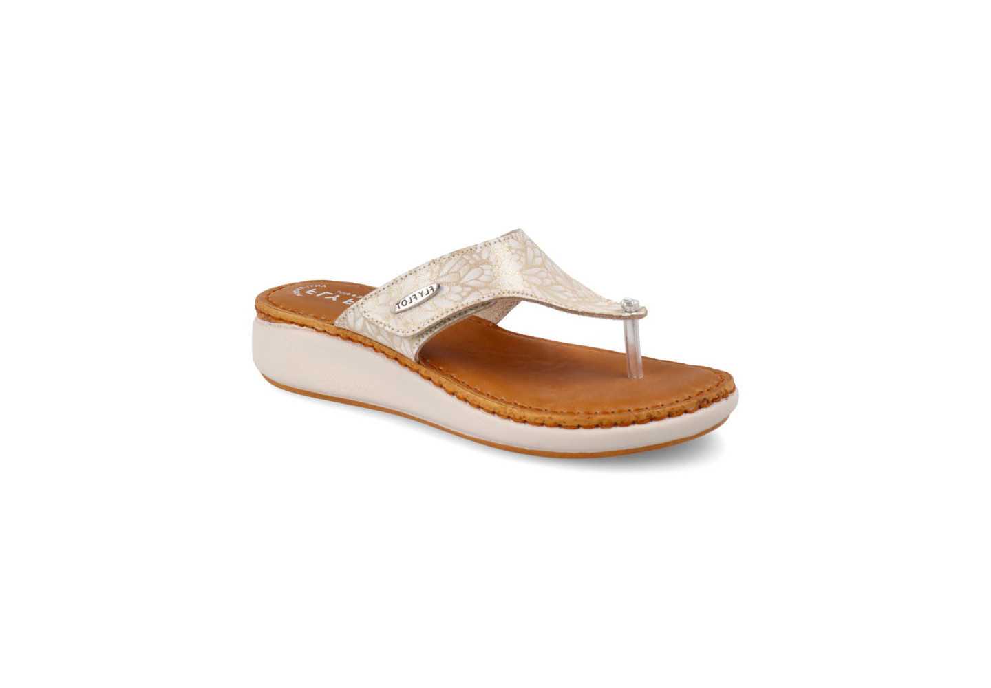 CIABATTA INFRADITO DA DONNA IN PELLE FLY FLOT 59G08UG BEIGE