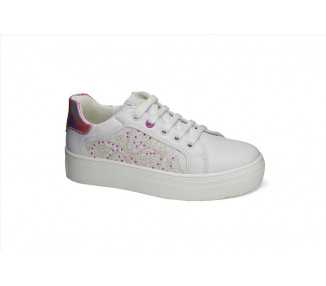 Sneakers in similpelle con lacci Asso AG10351 bianco