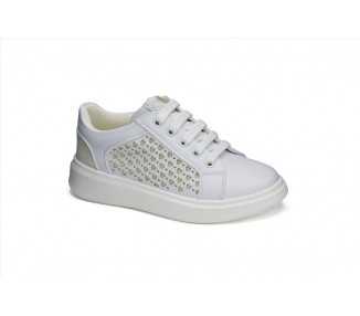 Sneakers in similpelle con lacci Asso AG10302 bianco