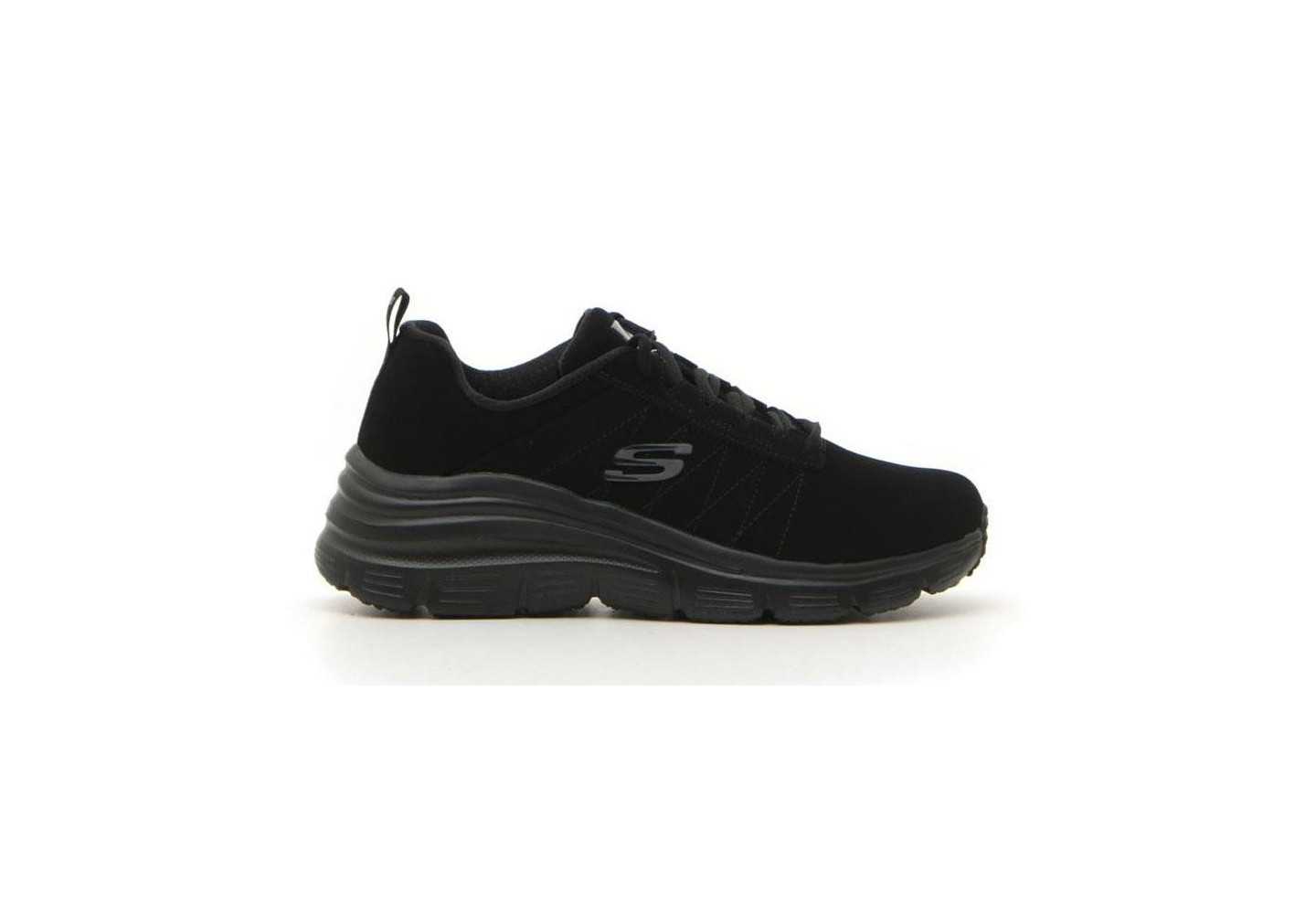 Scarpa sportiva in pelle con Memory Foam Skechers Fashion fit-True Feels black
