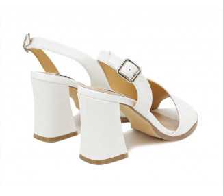 Sandalo da donna con tacco Queen Helena ZM9024 White