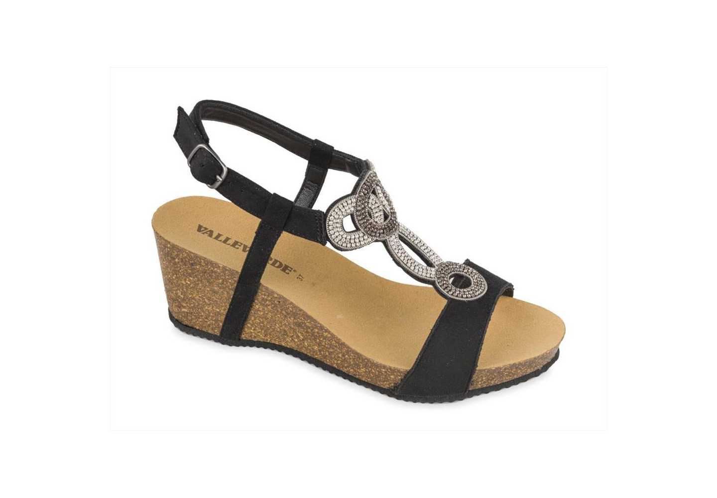 Sandalo da donna con strass Valleverde 42150 black