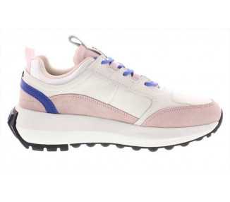 Sneakers da donna in pelle con logo Fila Chunky runner 1011023 white/sepia rose