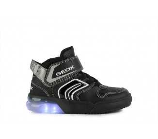 Scarpe sportive con luci da bambino Geox Grayjay J169YA nero