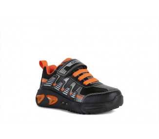 scarpe sportive da bambino con luci Geox J26DZB J Assister black/organge