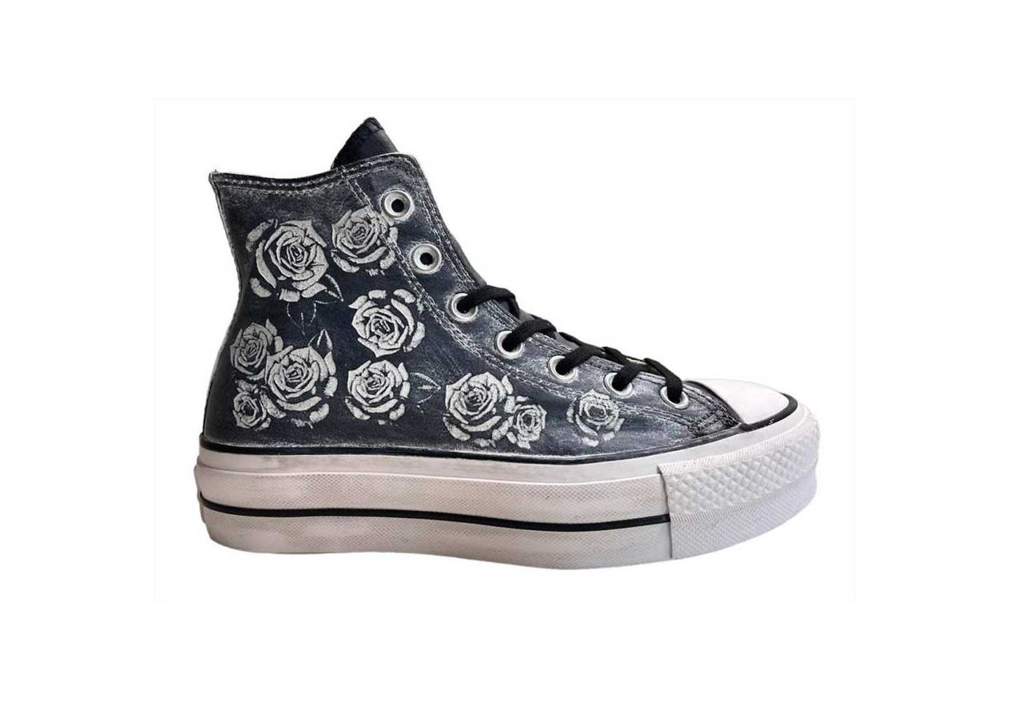 Sneakers limited edition da donna Converse All star Chuck Taylor platform A04311C black/roses