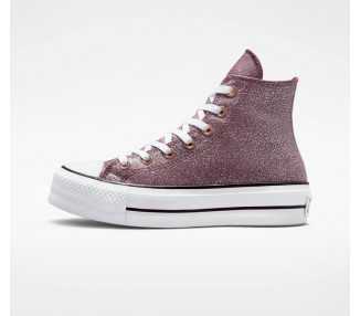 Sneaker da donna alta con glitter rosa Converse A03240C 