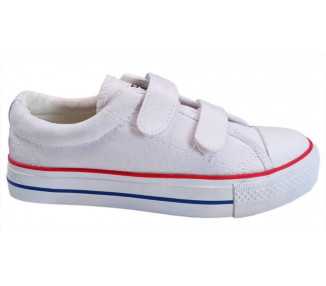 Sneaker da bambino in tela con strappo MALMO bianco 