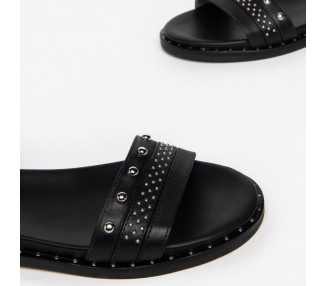 Sandali da donna in pelle con borchie Nero Giardini E307620D nero