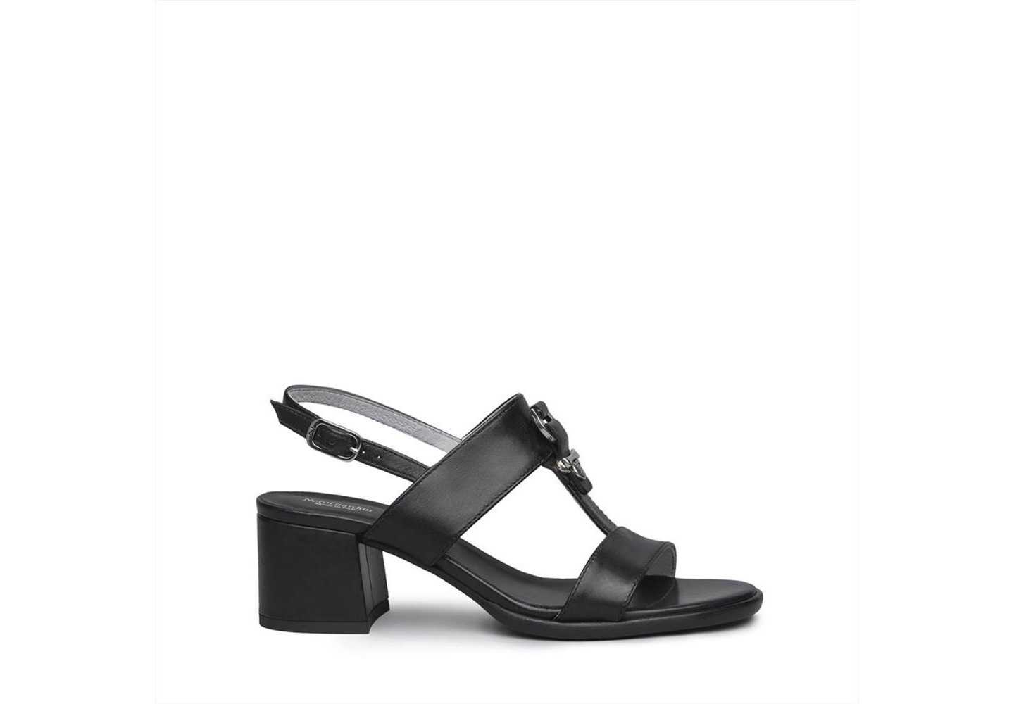 Sandalo da donna con tacco a blocco Nero Giardinin E012264 Nero 