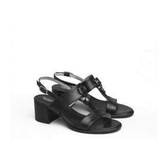 Sandalo da donna con tacco a blocco Nero Giardinin E012264 Nero 