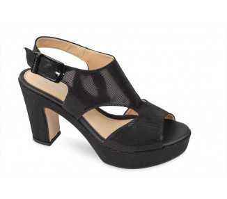 Sandalo elegante da donna con tacco Valleverde 32523 nero
